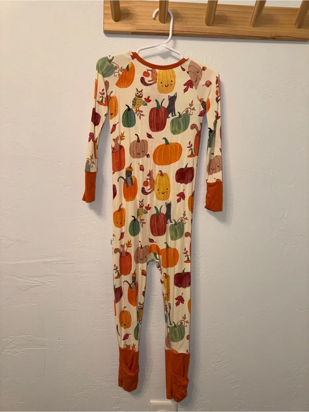 Little Sleepies Convertible Pajamas Fall Pumpkin Pals Bamboo Zippy PJ